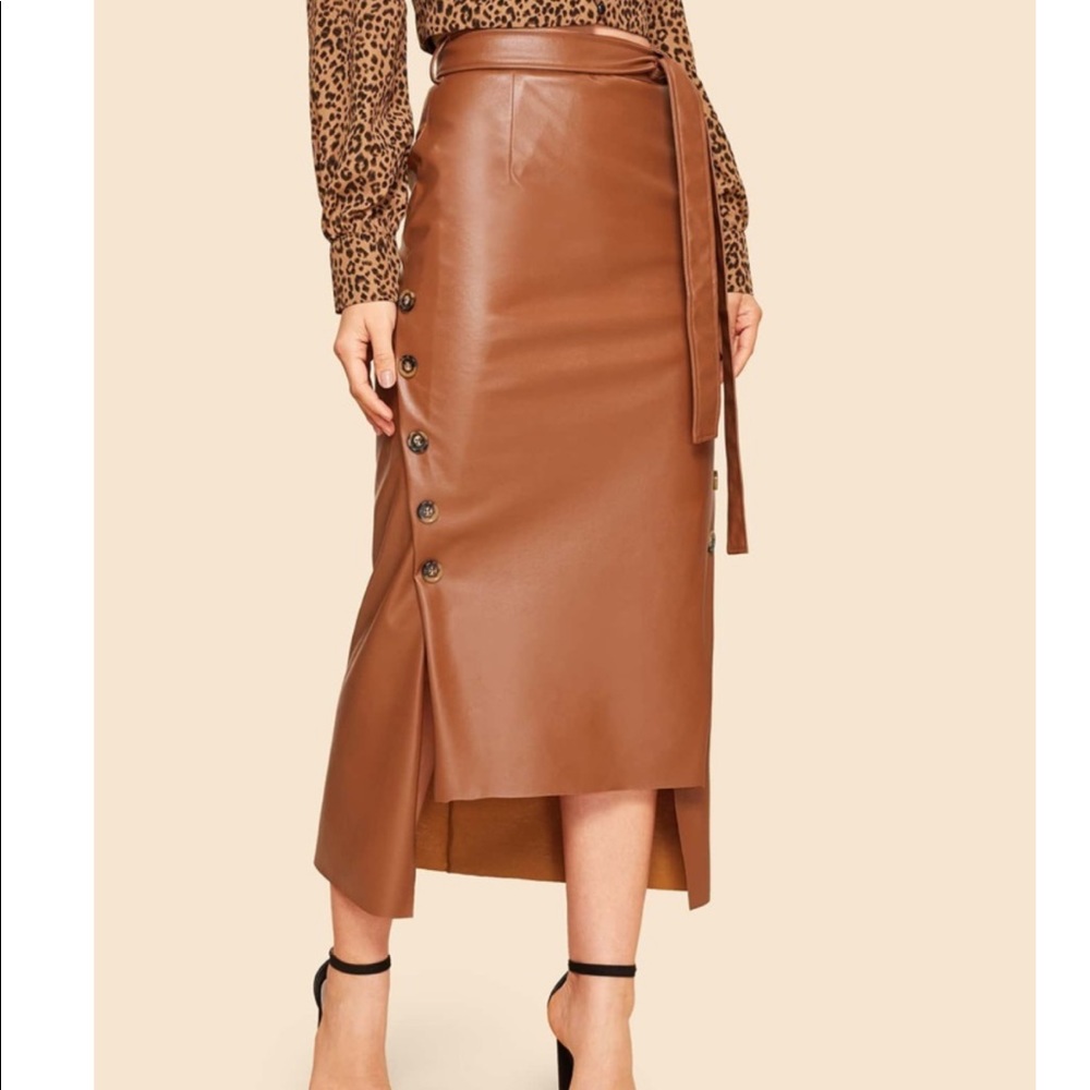 SHEIN faux leather skirt